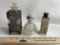 Lot of 3 Impressive Early Perfume Bottles – See All Pictures