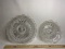 Lot of 2 Beautiful Large Glass Serving Plates