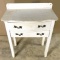 Vintage Wooden Painted Washstand w/Back Splash & 2 Dovetail Drawers