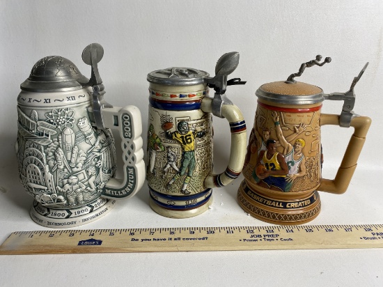 Lot of 3 Avon Beer Steins