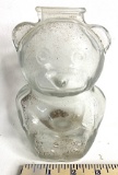 Vintage Glass Figural Teddy Bear Bank by Anchor Hocking