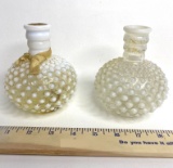 Lot - 2 Vintage Hobnail Opalescent Glass Scent Bottles