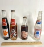 Lot of 4 Vintage Coke and Pepsi Glass Bottles