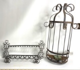 Lot – Crafted Metal Caddy & Metal Candle Holder