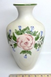 Vintage Portugese Floral Vase Signed Loucarte