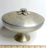 Vintage Metal Serving Bowl with Lid