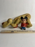 Mickey the Mouse Rubber Toy & Pull Along Dog