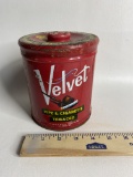 VIntage Velvet Pipe & Cigarette Tobacco Tin