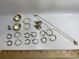 Lot of 10 Earrings and 1 Heart Necklace