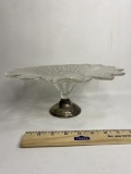Glass Cake Server w/ Weighted Sterling Base