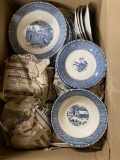 Box Lot of Assorted Currier & Ives Dinnerware