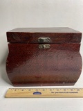 Vintage Wooden Storage Box Including Contents Inside