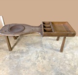 Vintage Hand Made Cobblers Bench w/Leather Seat