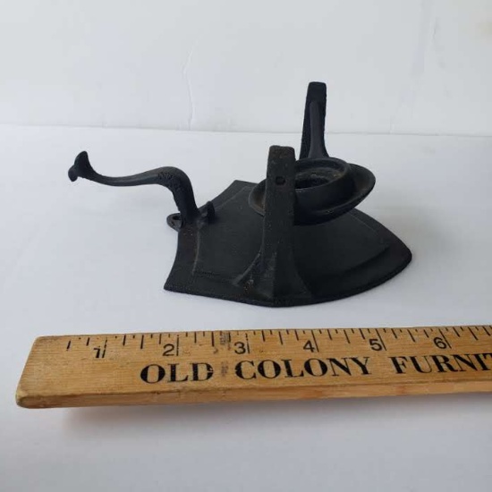 Antique Stay Level Cast Iron Candle Holder