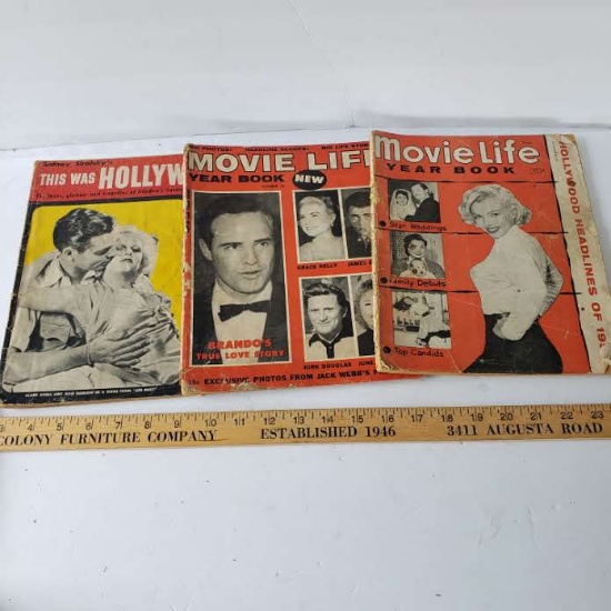 Lot of 3 Vintage 1950’s Hollywood Headlines Magazines