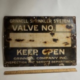 Porcelain “Grinnell Sprinkler System” Sign