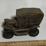 Bronze Tone “Essex Broadway Savings Bank” Lawrence Mass Old Fashion Car Coin Bank