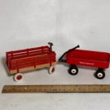 Pair of Plastic Miniature Wagons - Both Radio Flyers - One Dairy Queen Advertisement