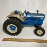 Large Vintage Blue Die-Cast Ford 8600 Tractor