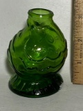 Early Green Embossed Glass Ink Bottle From Wheaton NJ