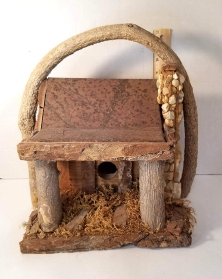 Adorable Cottage Birdhouse with Stone Fireplace