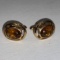 Pair of Gold Tone Swank Cufflinks with Amber Stones