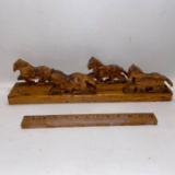 Hand Carved Wooden Horse Décor