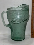 Green Glass Coca-Cola Pitcher