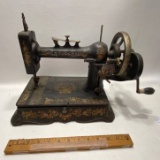 Antique Hand Crank Cast Iron Sewing Machine