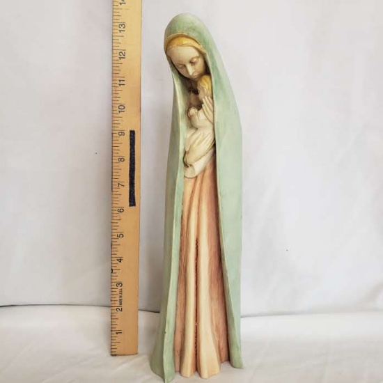 Virgin Mary and Baby Jesus Christ Italian Figurine - Resin