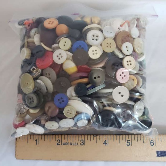 Bag of Assorted Vintage Buttons, Great for Crafts