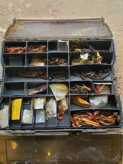 Heavy Plastic Tackle Box Full of Misc Tackle