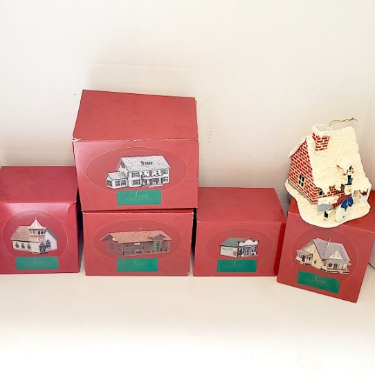 Hallmark "The Plain and Tall Collection" Christmas Village Set of 5 with Boxes