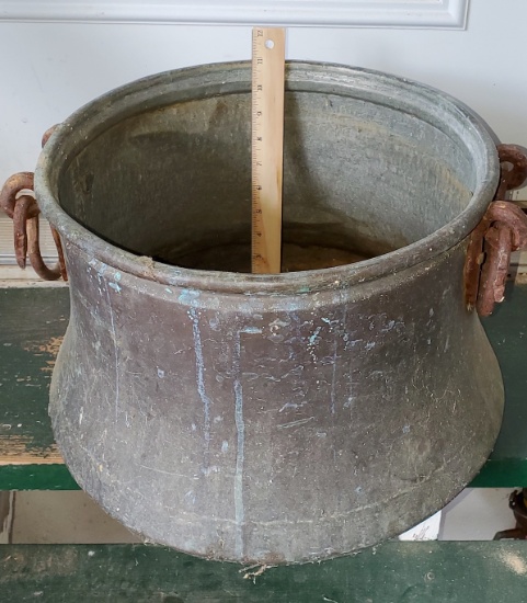 Antique Metal Pot with Handles