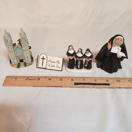 Figurine Lot - 3 Nuns are Dept. 56