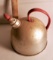Vintage Whistling Tea Kettle with Red Handle