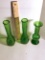 Lot of Green Glass Vases