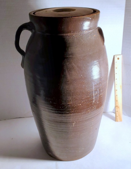 Large Pottery Churn with Handle