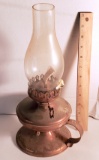 Vintage Copper Oil Lamp with Glass Globe