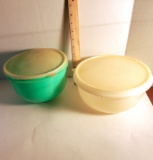 Pair of Vintage Plastic Tupperware Bowls with Lids