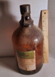 Large Brown Glass Bottle with Lid