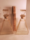 Pair of Glass Decanters with Stoppers