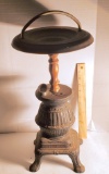 Vintage Cast Iron Pot Belly Stove Smoking Stand