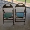 Pair of Vintage Wood Folding Chairs