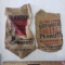 Lot of 2 Vintage Burlap Peanut Bags
