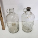 Lot of 2 Vintage Half Gallon White House Vinegar Jugs, Embossed