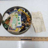 Tin Full of Vintage Buttons, Nice Selection