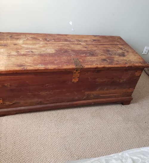 Vintage Cedar Chest with Copper Banded Details