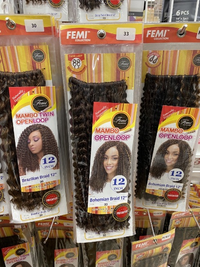 Lot of 80 Femi Collection, Mambo Twin Open Loop, 100% Kanekalon Bohemian Braids