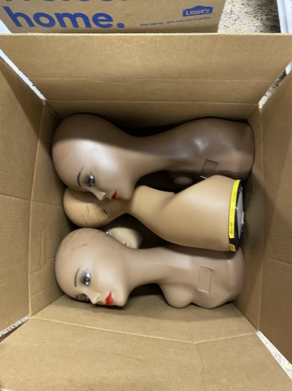 Lot of 5 Various High Quality Heavy Mannequin Heads For Wig or Hat Display